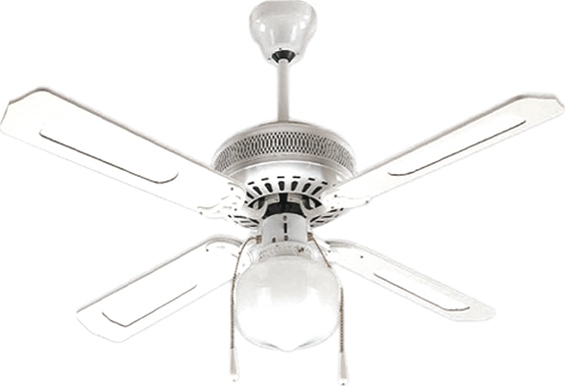 LINEME Ανεμιστήρας Οροφής Διακοσμητικός Μονόφωτος 52"(130cm) Λευκός Ξύλινος 02-00103-1 